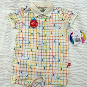 Boy’s Magnetic Me Modal Polo Romper / 6-9 Mos.